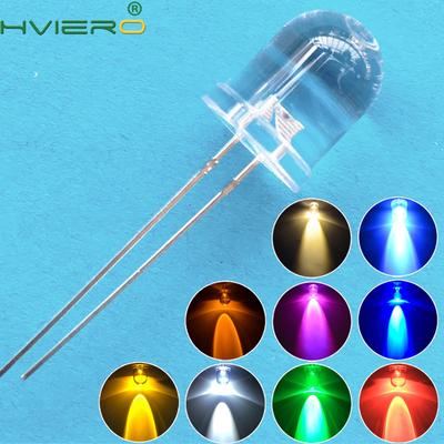 50X 10mm Round Top Ultra Emitting Diodes LED Yellow UV Pink Orange Light Diode Lamp Bulb