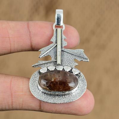 Naturlig Elestial Kvartsedelstein Smykker 925 Sterlingsølv Anheng For Kvinner