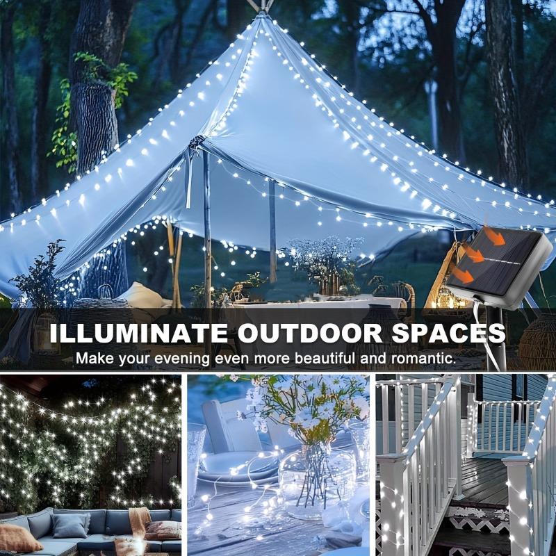 Outdoor Solar LED String Lights Copper Wire 8 Modes Fairy Lights for Christmas Yard Party Wedding Halloween Tree Decoration