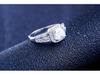 Princess Square Row Diamond Ring - Women's S925 Sterling Silver Micro-set Zircon Square Diamond Ring