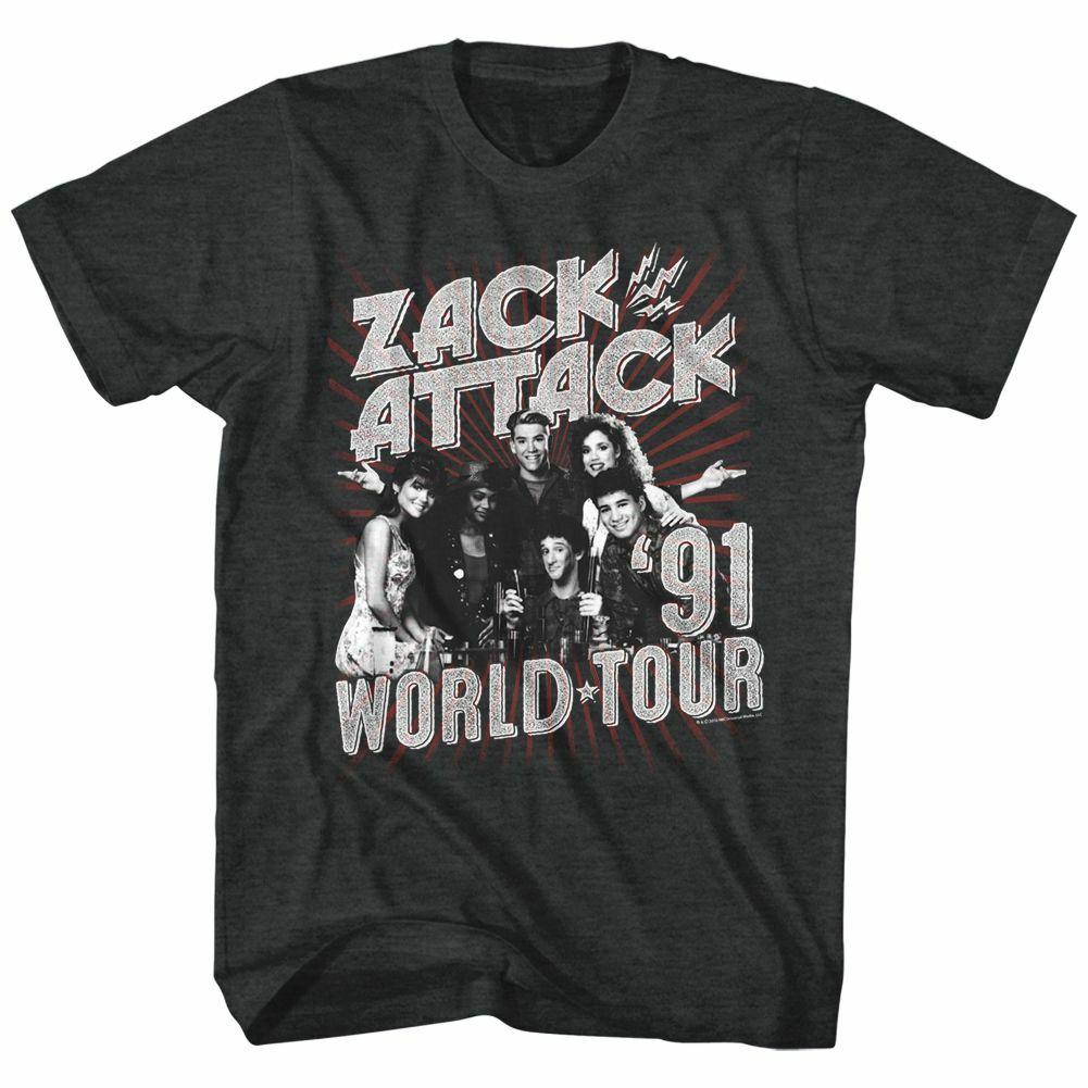 Saved by the Bell Zack Attack World Tour Black T-Shirt Mens Womens Tees Top S