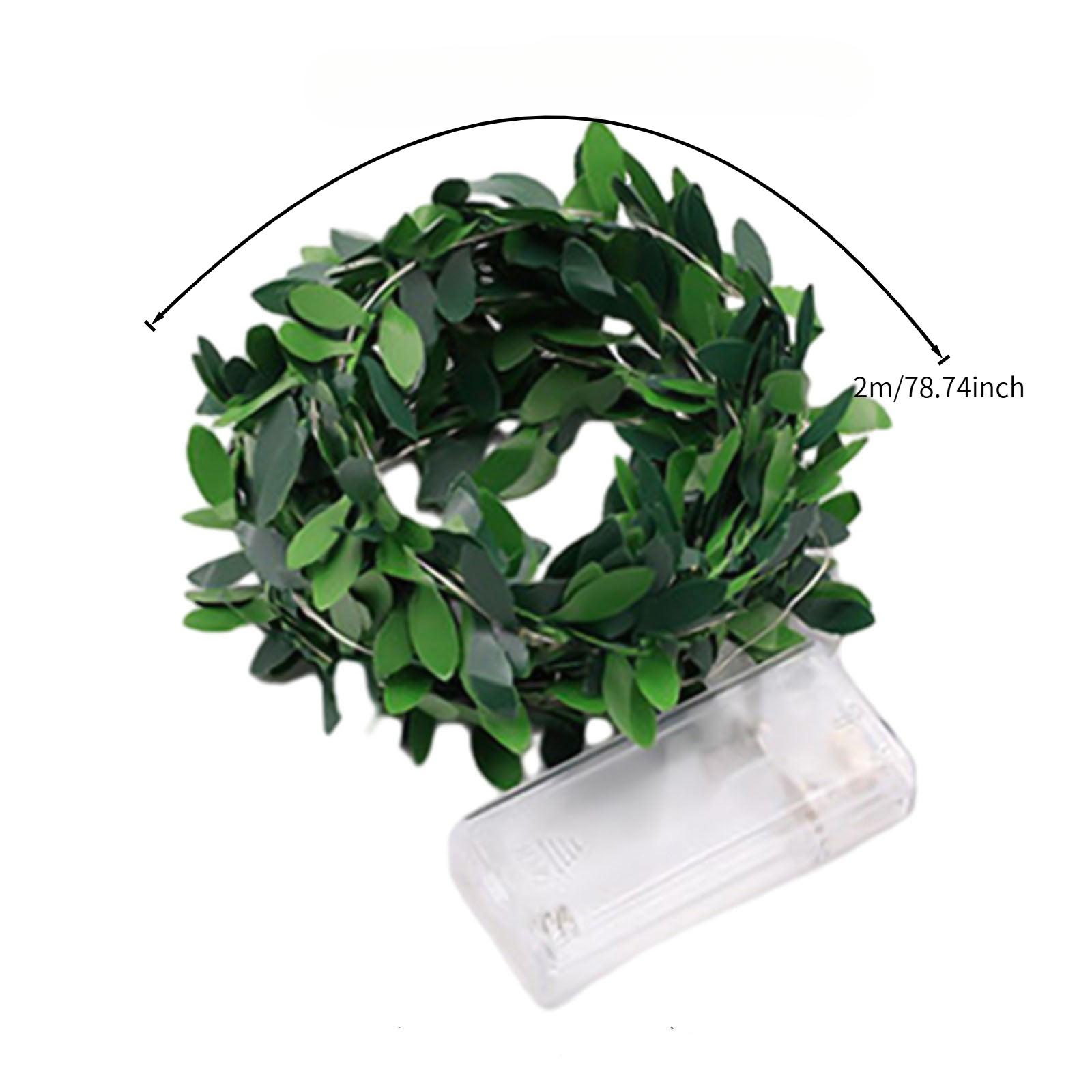 1pc 2m Artificial Green Vine Led String Lights, Led String Lights Vine Fairy String Lights Hanging Garland Decorations зелёный