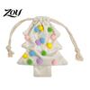 Cute Fur Ball Bell Ornaments Christmas Tree Drawstring Gift Bag, Plush Pom Hanging Reusable Xmas Decorations Ornament, Candy Pouch Decor for