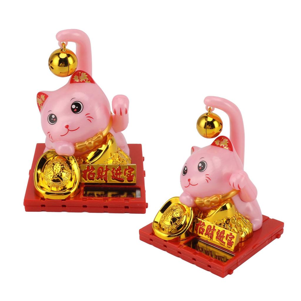 Arm Waving Fortune Cat Solar Powered Light Induction Lucky Cat Decoration for Desks Windows Car