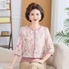 Summer Printed Seven-Sleeve Loose Top for Middle-Aged and Elderly Women - Comfortable Plus Size T-Shirt
