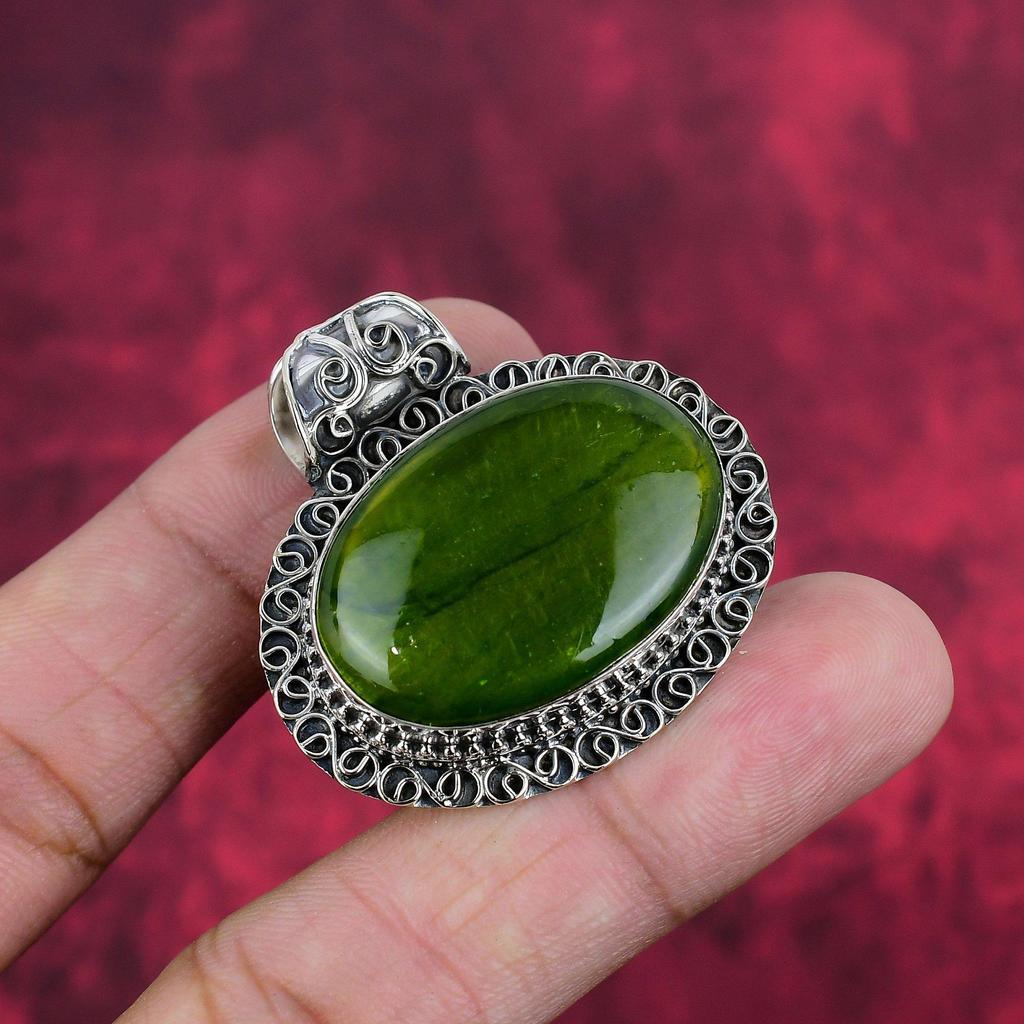 Green Flash Labradorite 925 Sterling Silver Pendant Jewelry, Handmade Amazing Gemstone Pendant