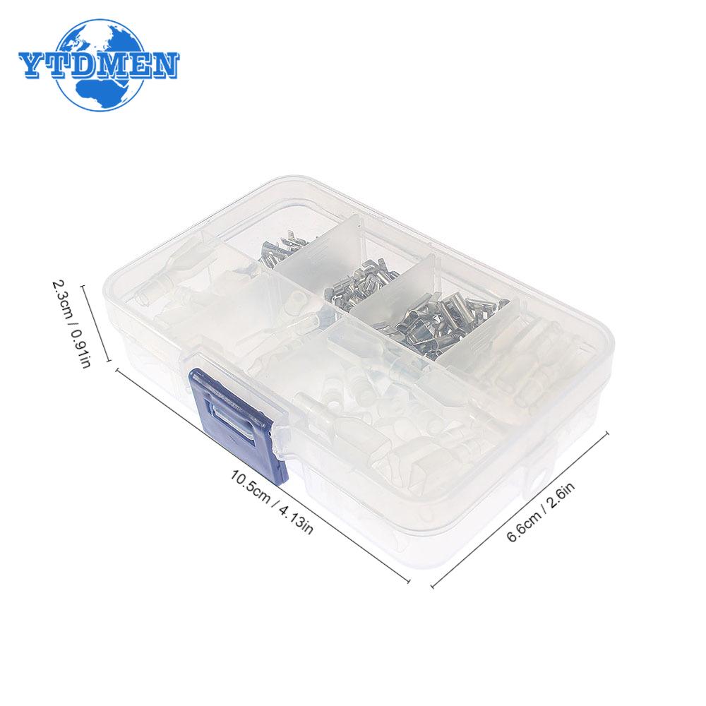 120PCS Cold Pressed Reed Terminals 2.8/4.8/6.3mm Insulated Male and Female Connector Electrical Crimp Terminals Spade Connectors