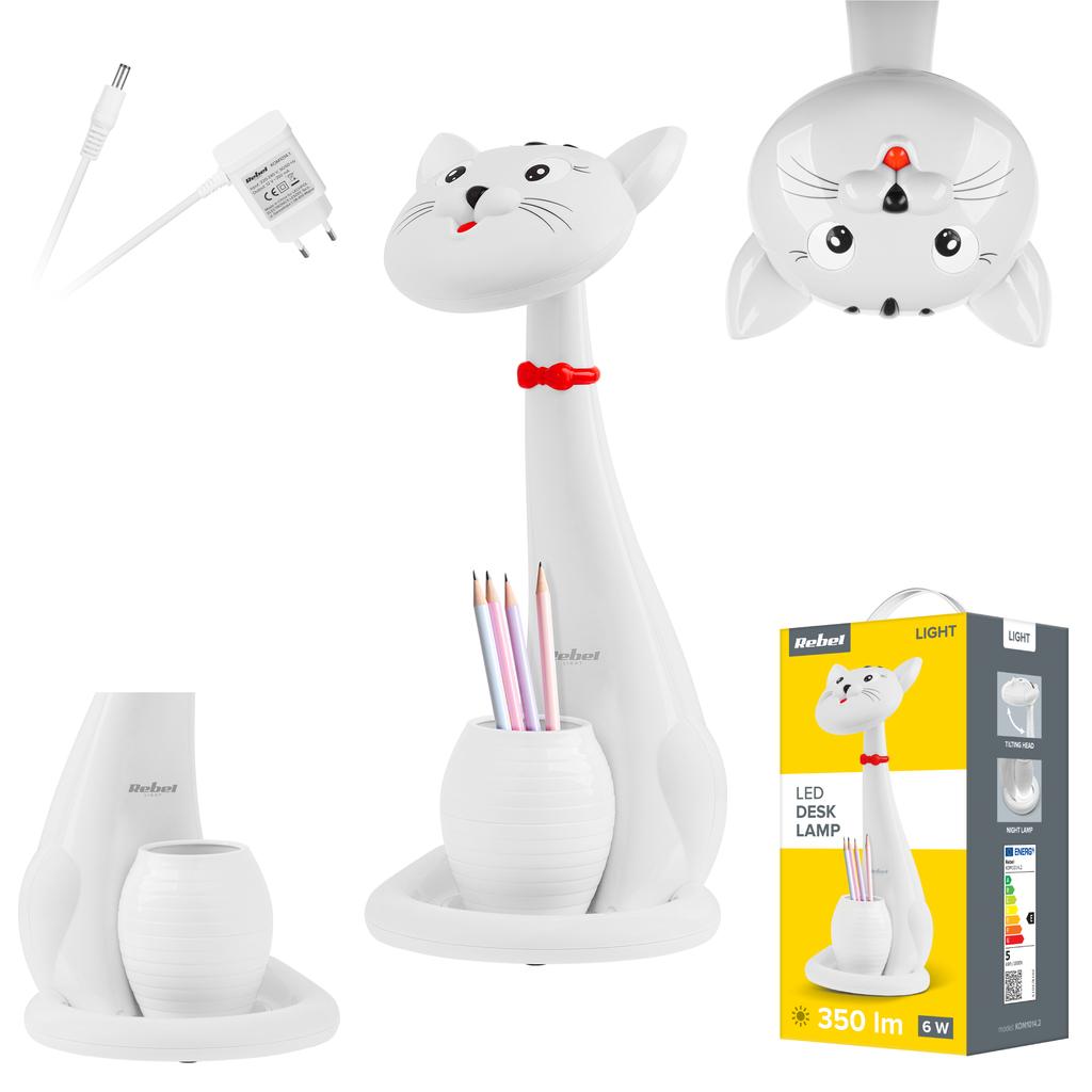 Lámpara de escritorio para niños LED GATO 3 colores ajustable Rebel