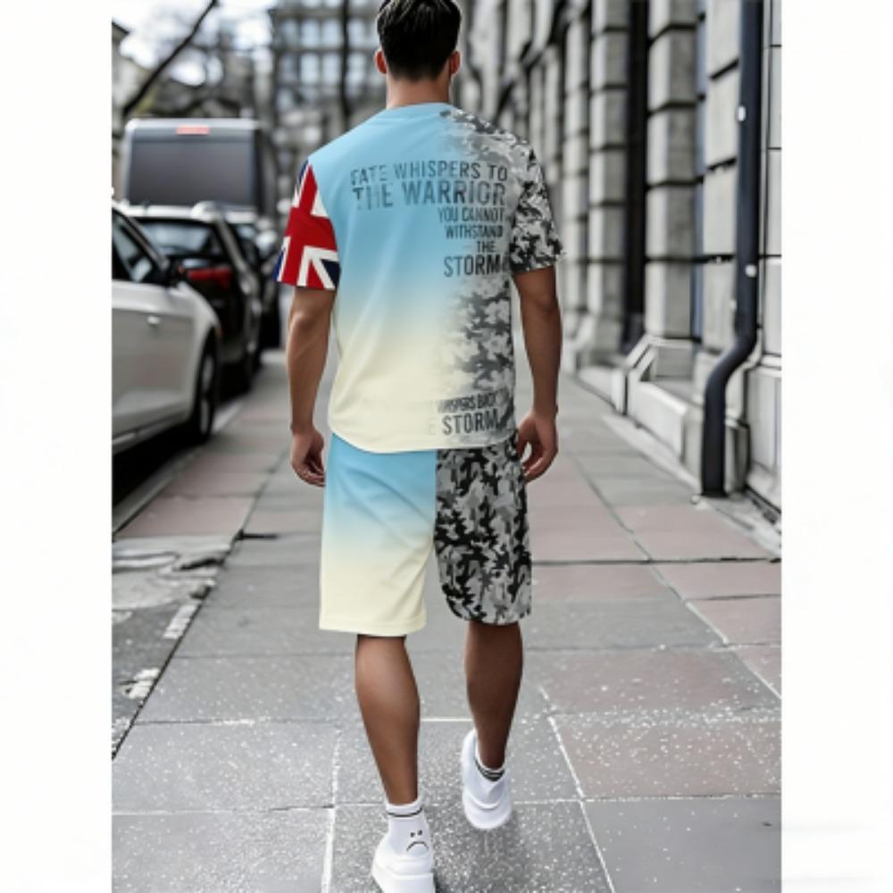 

Fashion European Style Fun Camouflage Kids T-shirt and Shorts 2 Piece Set Summer Casual Outdoor Boy s and Girl s Outfit Set 100