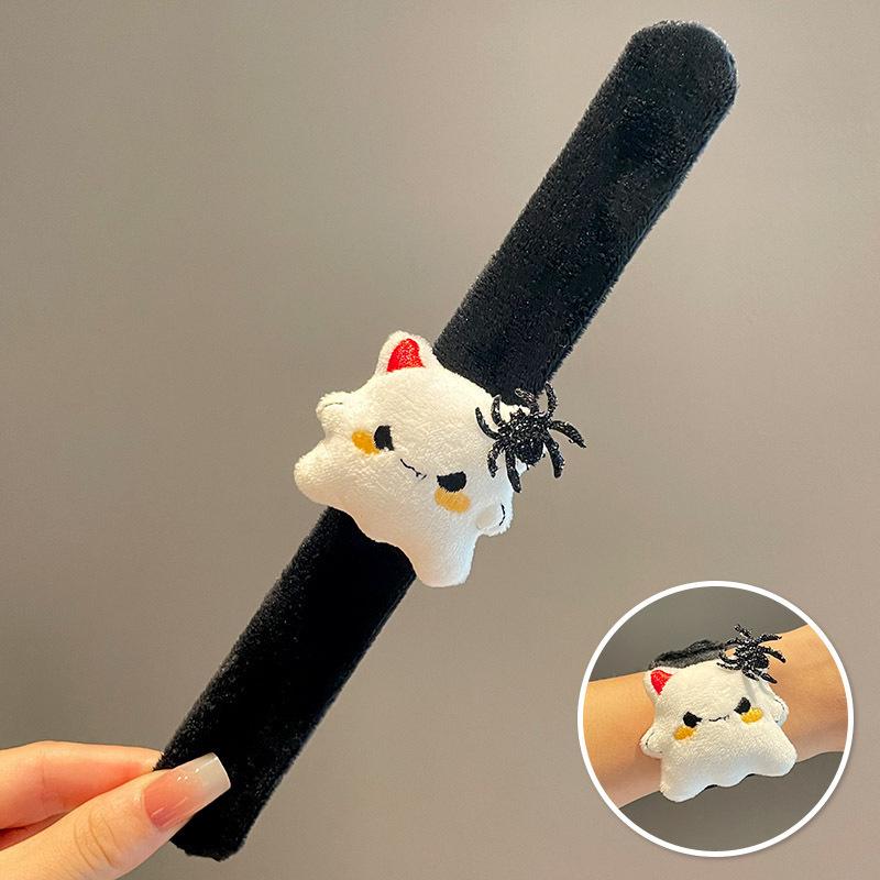 Zabawna Halloweenowa Bransoletka Snap - Wzór Pająka i Dyni