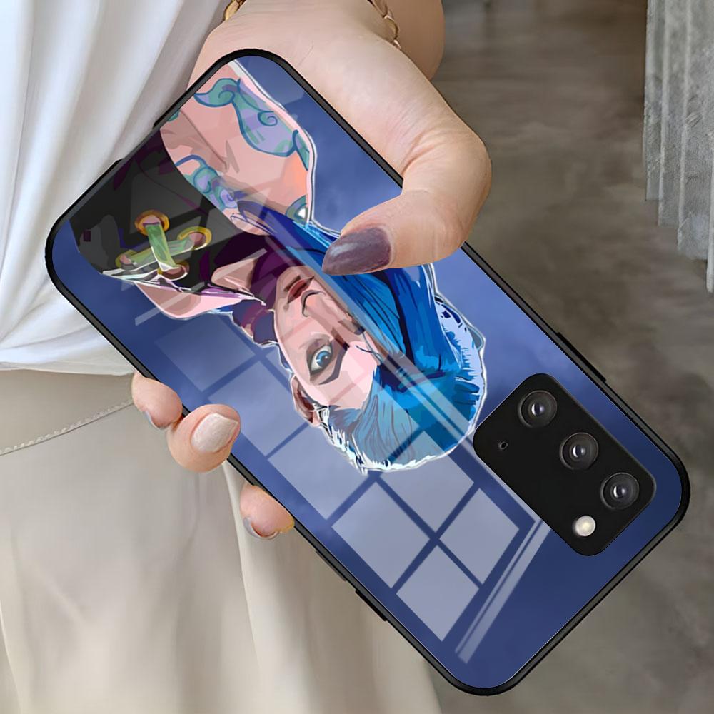 

Anime Arcane Jinx Vi Phone Case For Samsung S26 S25 S24 FE S23 S22 S21 Plus S20 Ultra Note20Ultra Black Glass Cover Galaxy S26 Plus