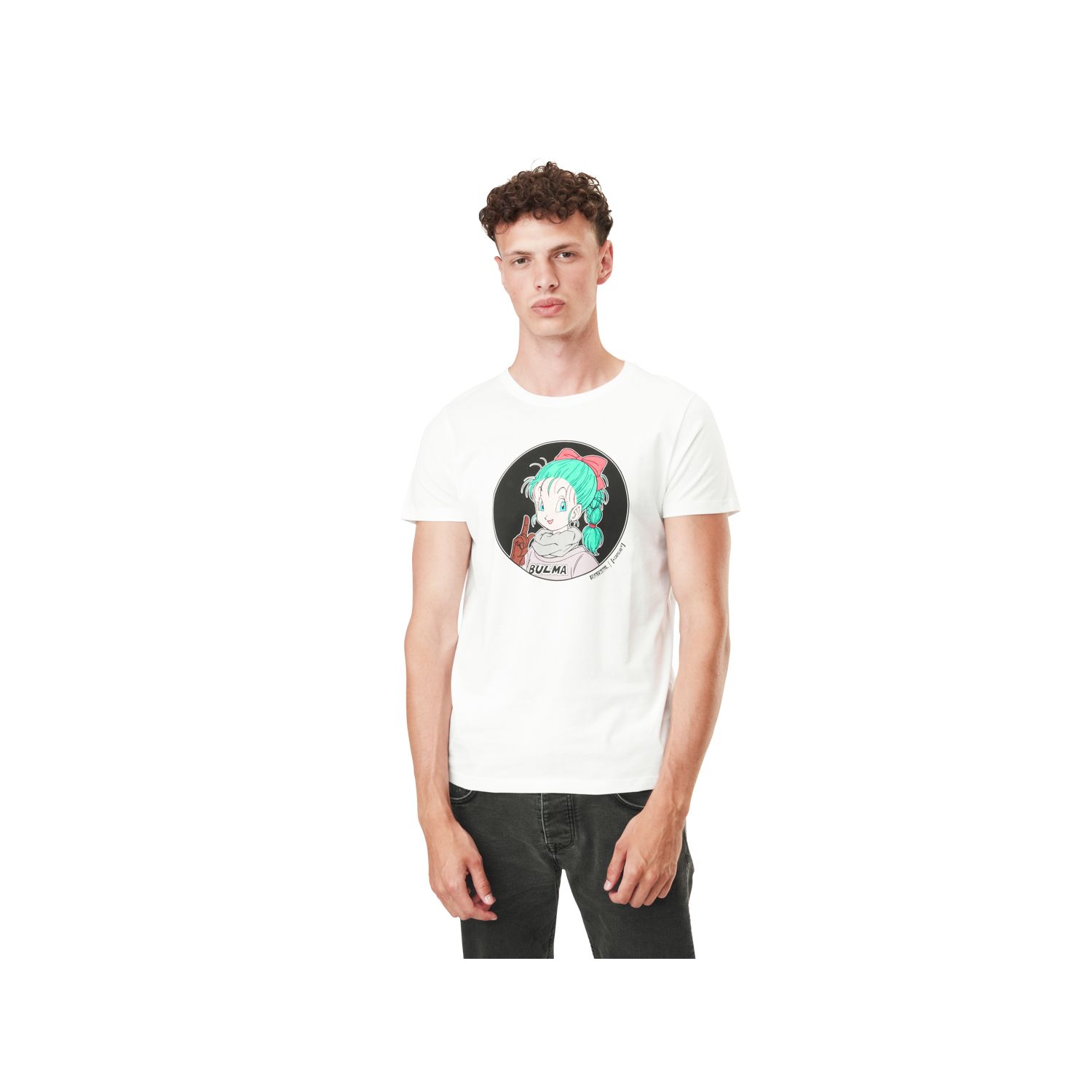 T-shirt homme en coton col rond Dragon Ball Bulma M blanc