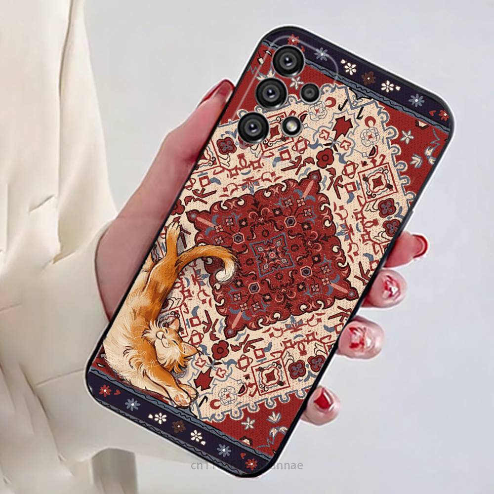 

Persian Carpet Floral Pattern Phone Case for Samsung Galaxy A73,23,53,33,14,24,13,72,22,52,32,54,A34 Soft Cover Samsung Note 20U