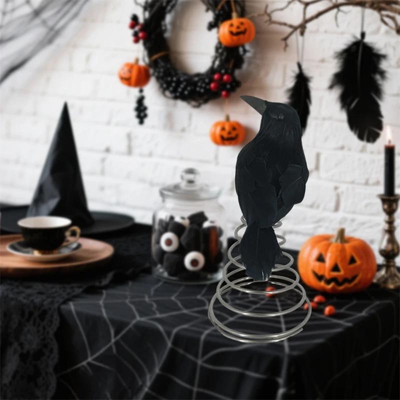 Crow Halloween Simulation Black Crow Decoration Ornament Halloween Christmas Tree Top Decoration Venue Layout Props Gifts New