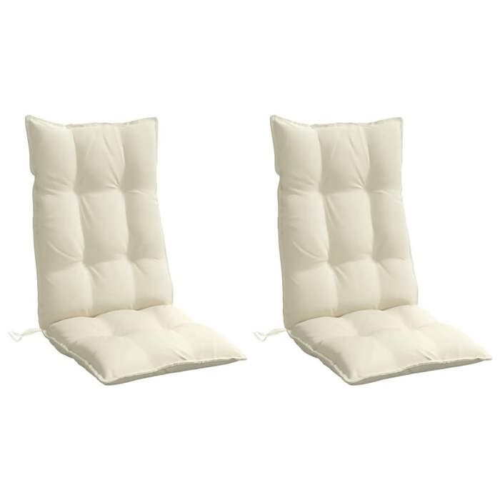 VidaXL Lot de 2 Coussins de Chaise à Dossier Haut, Galette de Siège Imperméable, Coussin d'Extérieur Anti-glissement Jardin 377608