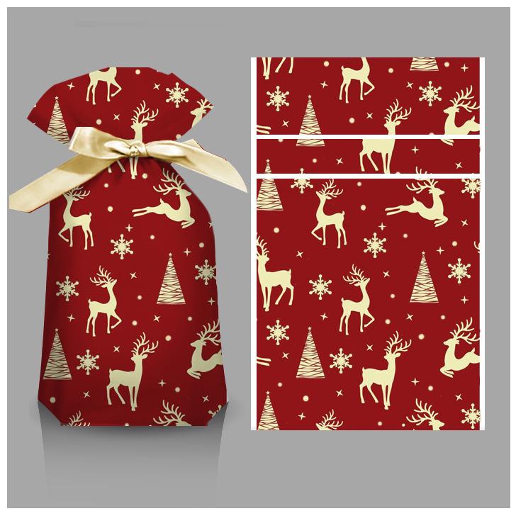 50pcs 2025 Christmas Candy and Cookie Gift Bags with Ribbon Drawstrings