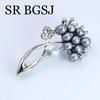 Luxury Jewelry 100% Genuine Natural Freshwater Pearl Wedding Micro-inlaid Zircon Coat Women All Match Accessories Pin Brooch
