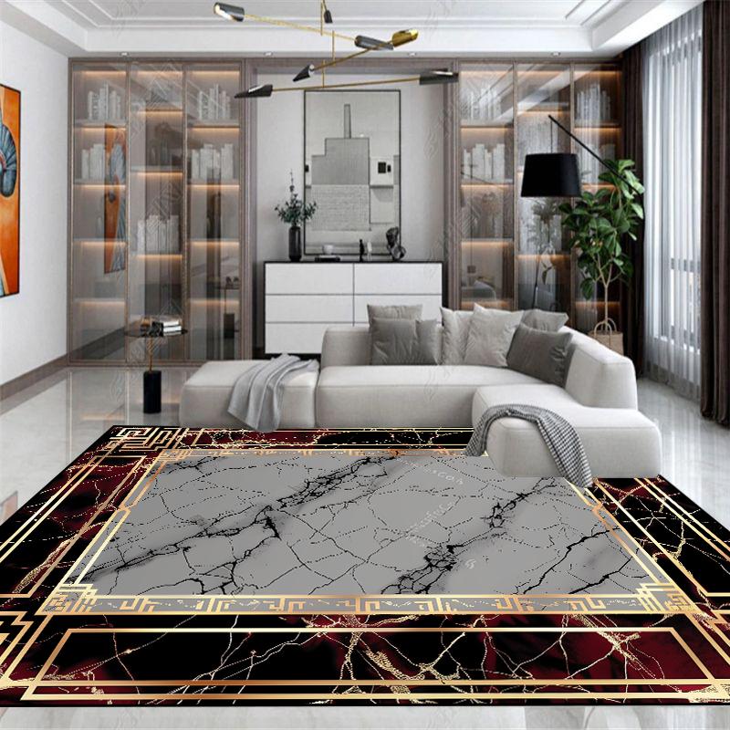European Marble Pattern Rug Large Area Living Room Carpet Non-slip Bedroom Decor Rug Washable Lounge Coffee Table Mat Luxury