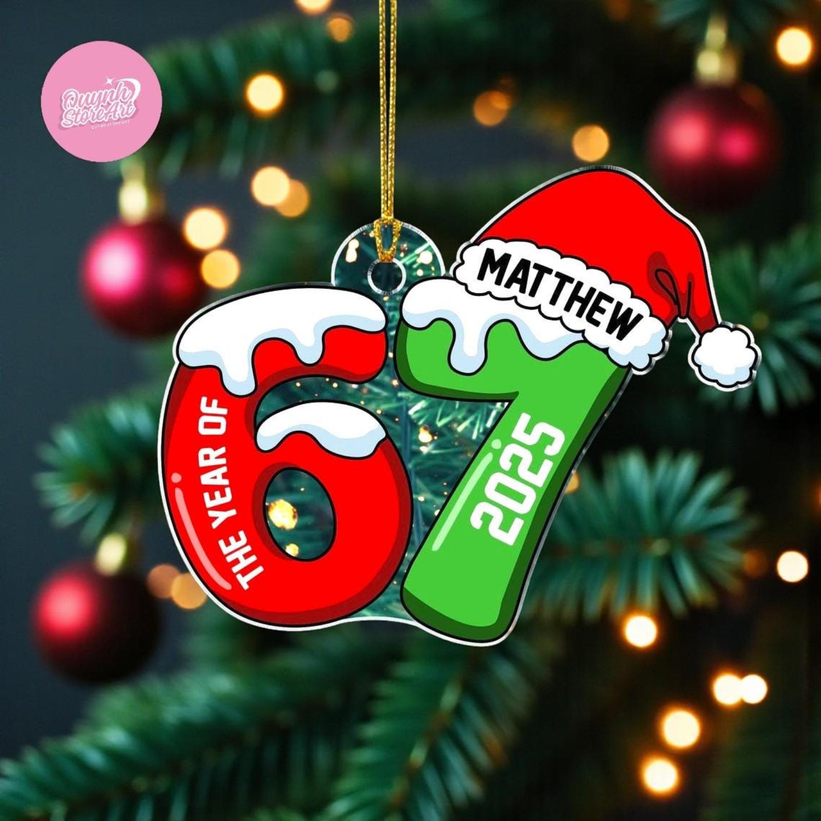 

Personalized Acrylic Christmas Tree Ornament 2D Number Design Year 2025 Hanging Decoration for Holiday Seasonal Display