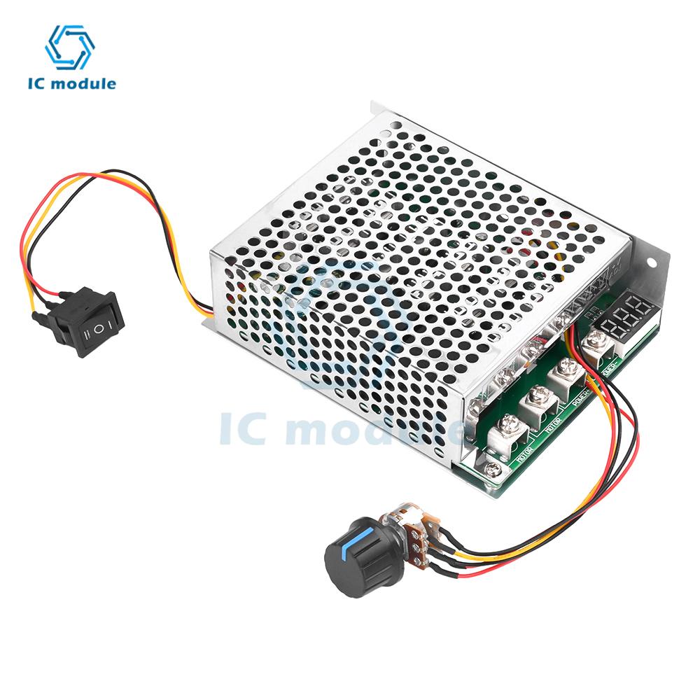 DC10-55V 60A DC Brush Motor Speed Switch Adjustable Forward Reversal Speed Controller Module 12V 24V 36V 48V