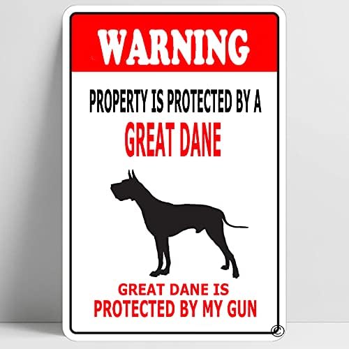 Warning Beware of Great Dane Funny Metal Sign Decoration TIN 20x30cm(7.8x11.8inch)