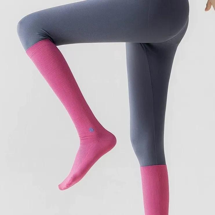 Sport Compression Long Tube Socks Women's Running Socks Anti-slip Yoga Socks Fitness Summer Professional Jump Rope Socks
