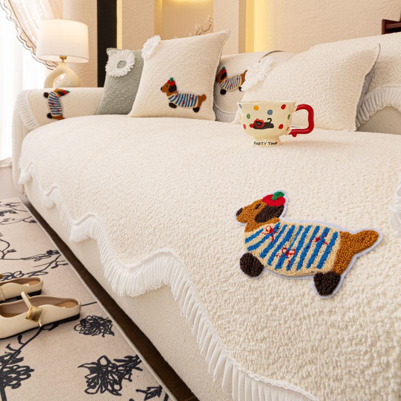 

Бархатный чехол для дивана на четыре сезона, Толстое плюшевое полотенце для спинки, Нескользящий, Чехол для дивана в гостиную, Пылезащитный, Защитный чехол для мебели 45X45cm pillowcase