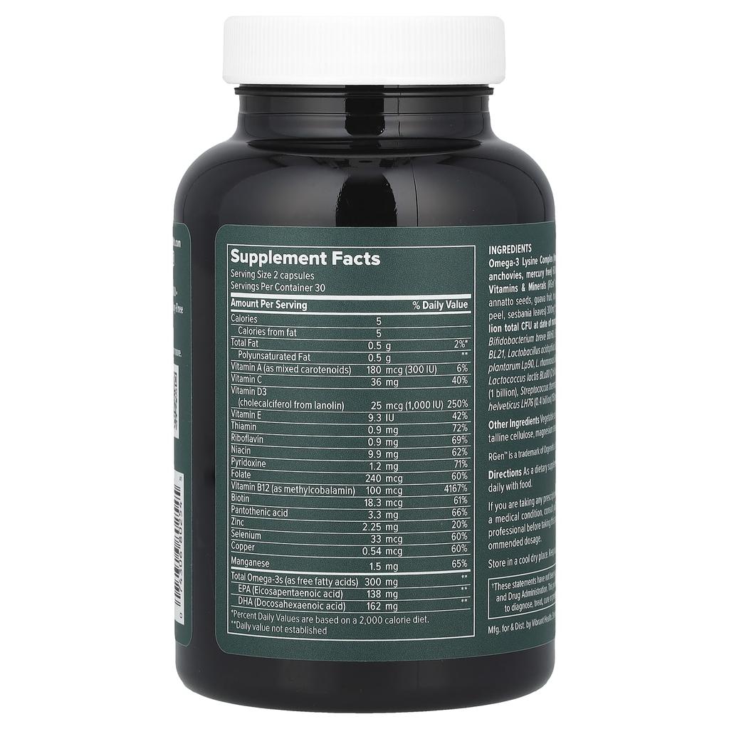 Vibrant Health, Triology™, Daily 3-in-1 Multi-Supplement, 60 Capsules