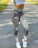 High-Waisted Plus Size Women's Faux Denim Leggings for Fitness & Yoga