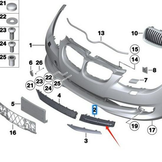 BMW 3 Series E92 LCI Fog Light Surround (51117227923, 51117227924)