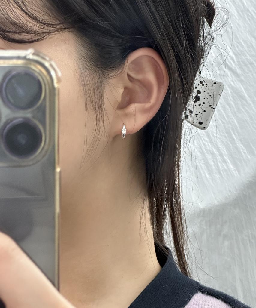 Baradu [Baradu 925] Single Point Hoop Earrings
