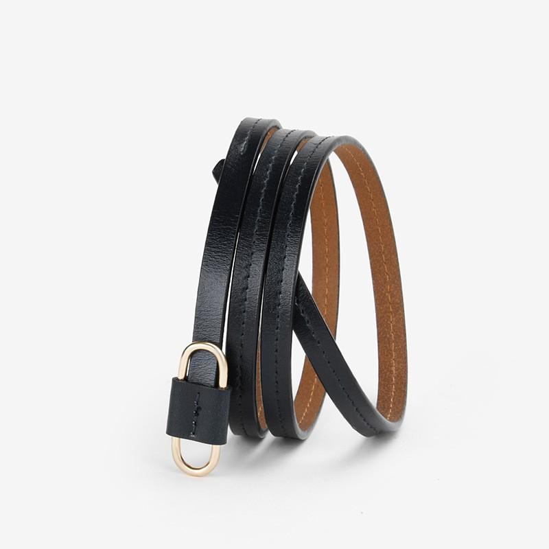 Women's Soft Leather Belt Cowhide Belt Genuine Leather Thin Belt Without Punching Leather