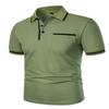 2026 Summer Men's Short-sleeved Turtleneck POLO Shirt, Simple Business Casual Pure Color Style, Breathable and Versatile