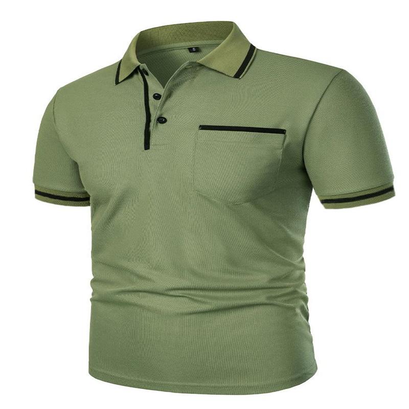 2026 Summer Men's Short-sleeved Turtleneck POLO Shirt, Simple Business Casual Pure Color Style, Breathable and Versatile