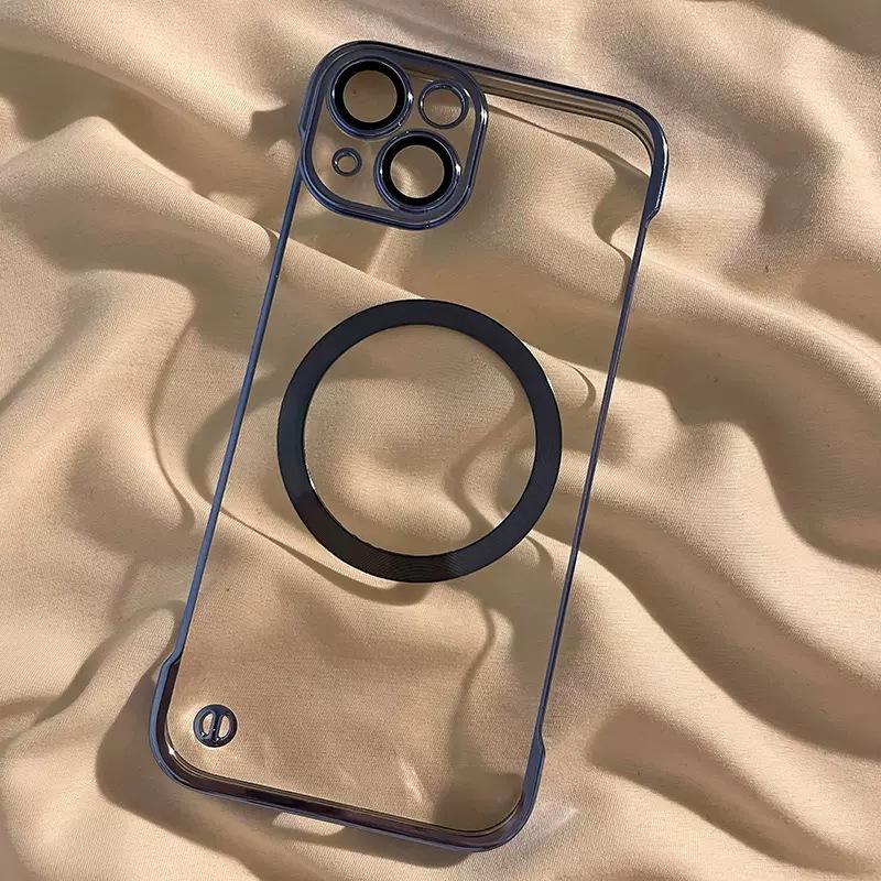 Applicable To IPhone 16 Frameless Phone Case Magnetic Suction Apple 15 ProMax Half Pack Ultra Thin 14 Drop Protection Case