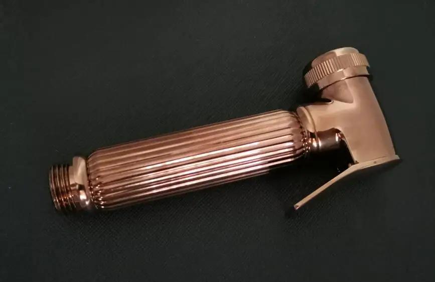shiny Rose Gold brass Bidet Sprayer hand held toilet bidet spray shattaf set copper bathroom toilet shower head jet set BD040
