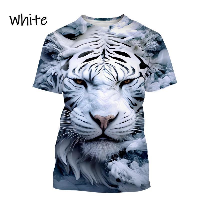 Animal White Tiger 3d Print Summer Men/Women O-Neck T-shirt Casual Short Sleeve Oversized T Shirt Fashion Tops Unisex Clothing