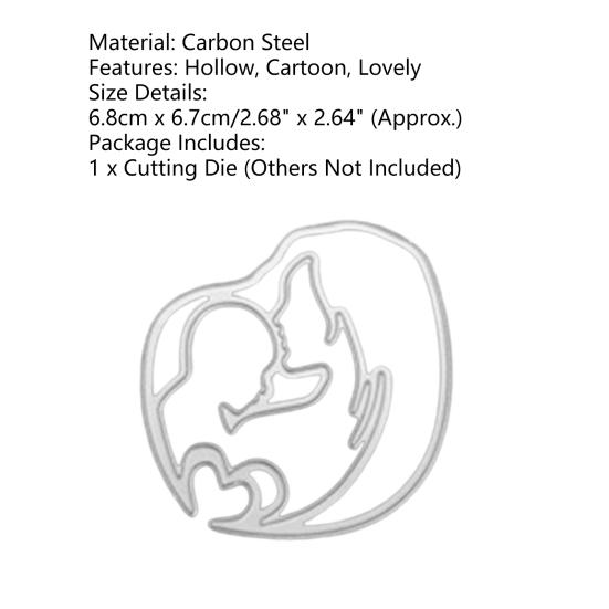 Cutting Die Anti-scratch DIY Carbon Steel Hollow Mom Metal Template Mould for Mother's Day