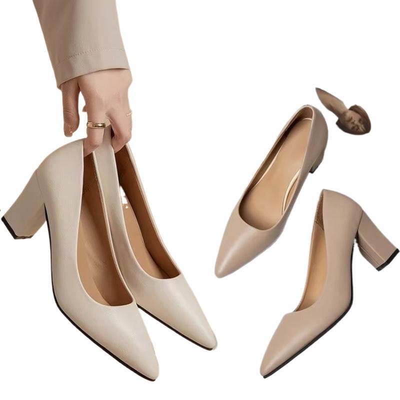 Fashion Fashion Women's Single Shoes Autumn Pointed Shallow High Heels Shoes Women's Vulcanized Shoes