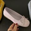 Fashion Fashion Silk Women Ballet Flats Shoes Footwear Designer Shallow Female Round Toe Butterfly-Knot Ladies Flats Slides Shoes