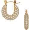 Boucles d'Oreilles Créoles Plaqué Or 18 carats, Petites Boucles d'Oreilles Créoles pour femmes, Acier Inoxydable, Zircone Cubique, Boucles d'Oreilles Dorées pour Femmes, Boucles d'Oreilles Épaisses, Étanche, T