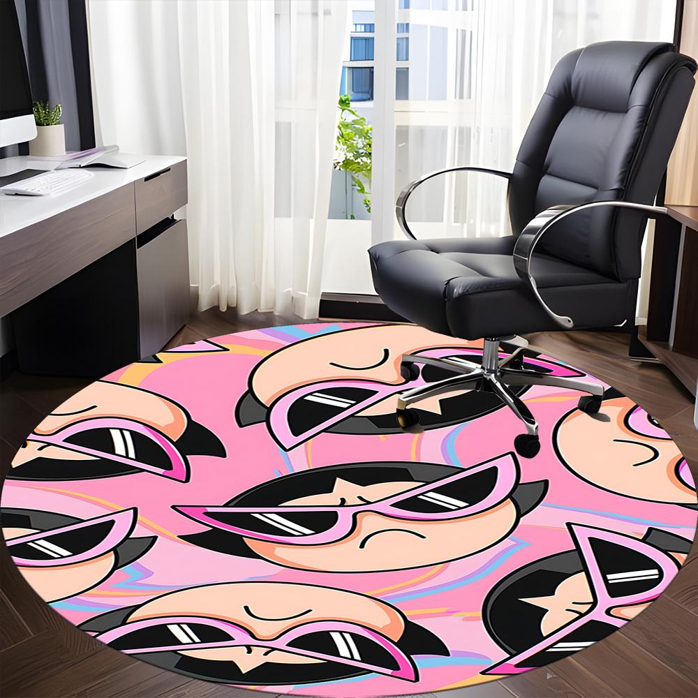 1pc Powerpuff Girls Office Round Area Rug, Under Office Chairs Bedroom Living Room Home Decor  a1022144
