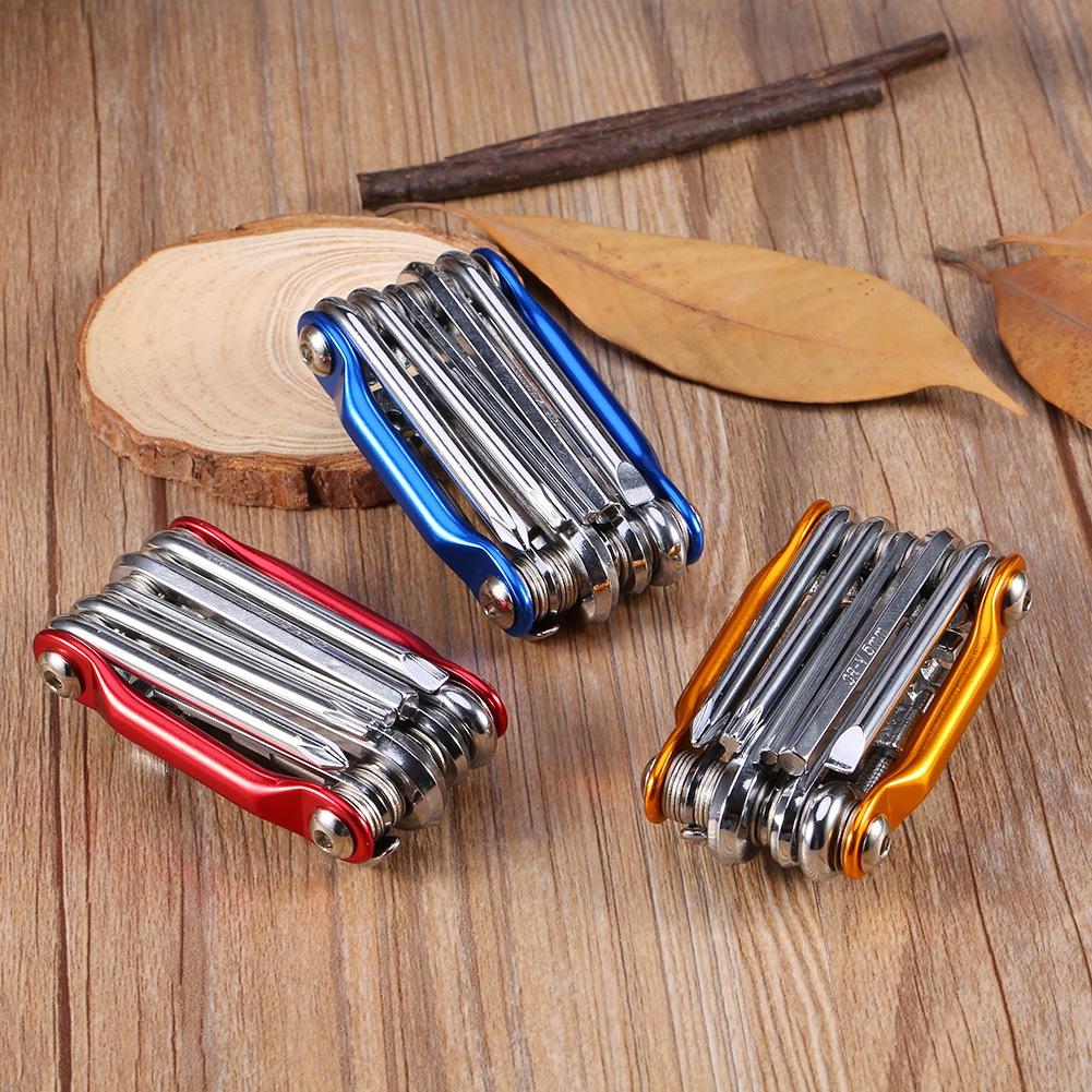 11in1 Transformers Bicycle Repair Tool Bike Pocket Multi Function Folding Tool