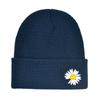 New Daisy Embroidery Beanie Autumn Winter Soft Warm Knitted Cap Men Women Unisex Cap Hats Ski Caps Beanies