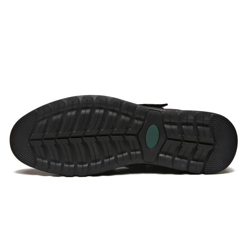 Summer Business Sandals Black Breathable Middle Aged Shoes Outdoor Hiking Anti Slip Sandals High Quality Fashion Elderly Shoes