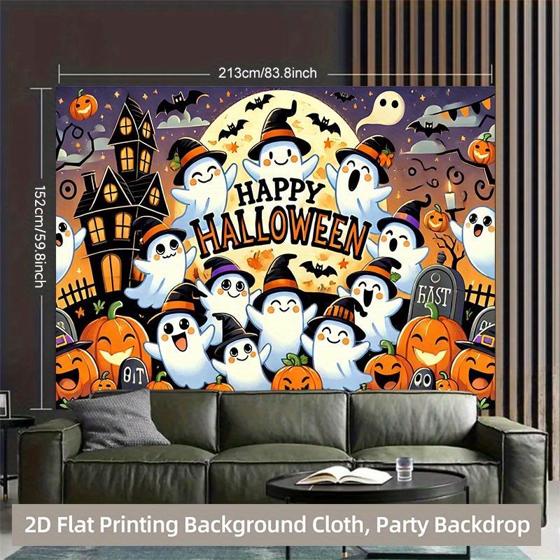 1 piece of 2D background fabric Halloween ghost pumpkin night background fabric multi-functional polyester fabriczyc
