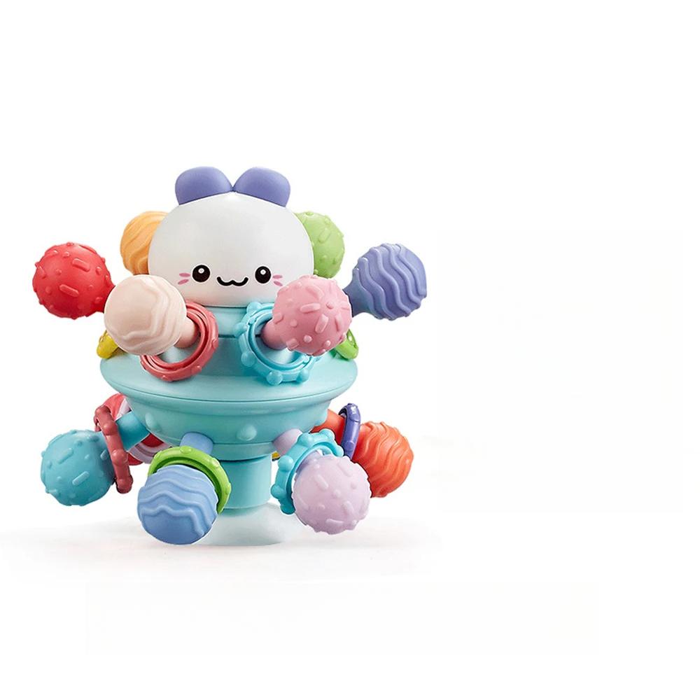 

Manhattan Atomic Ball Силиконовый детский прорезыватель для зубов Мягкая резиновая хватательная игрушка Раннее образование Детская хватательная обучающая развивающая игрушка With lifting rope синий