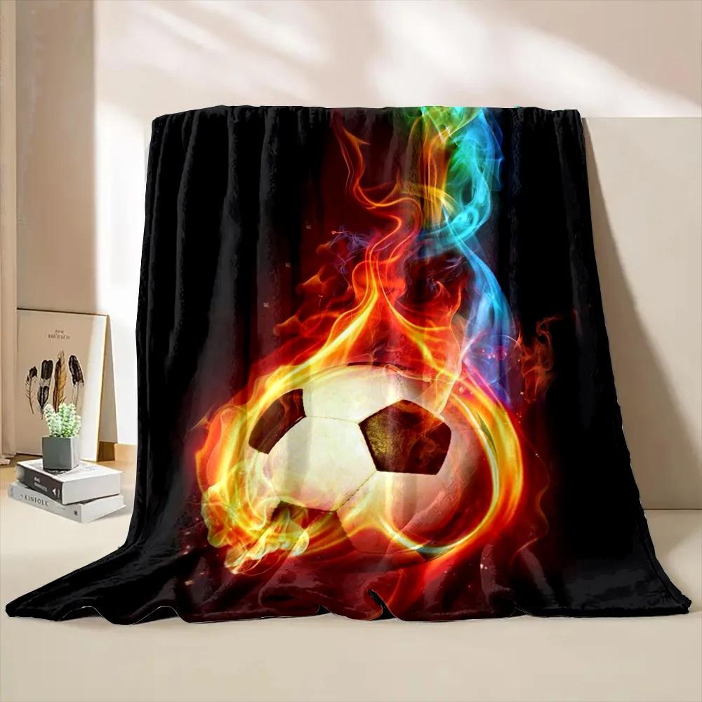 Football Theme Blanket, Soft Throw Blanket for Home Bedroom Bed Sofa Picnic Travel Office Rest Cover Blanket Kids Birthday Gift