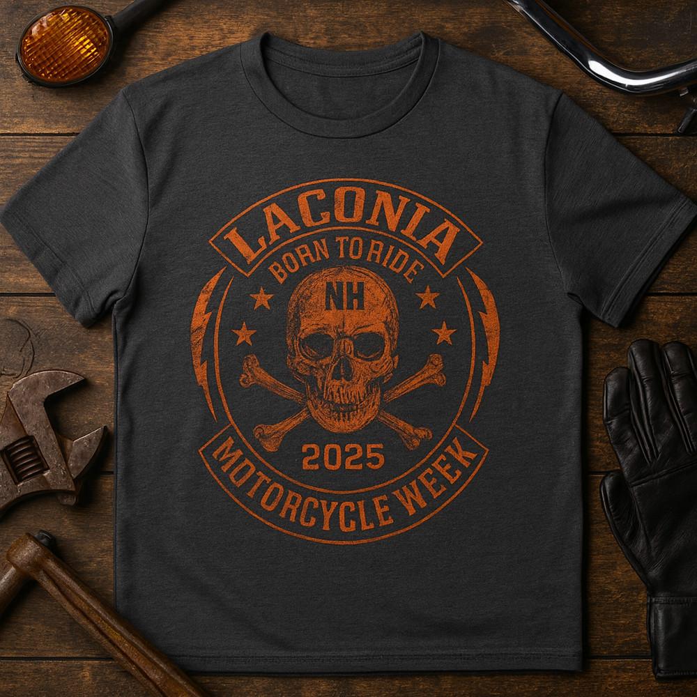 Laconia Motorcycle Week Tee, Skull Graphic Shirt, Unisex Ride Apparel, [...] Unisex T-Shirt XL