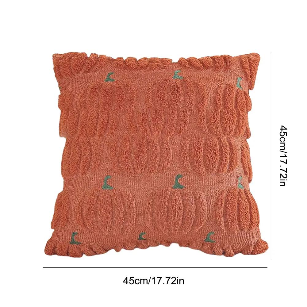 1/2PCS Halloween Ghost Pumpkin Pillowcase Washable Plush Soft Cushion Cover Comfortable Pillow Cover for Sofa Bedroom Home Decor